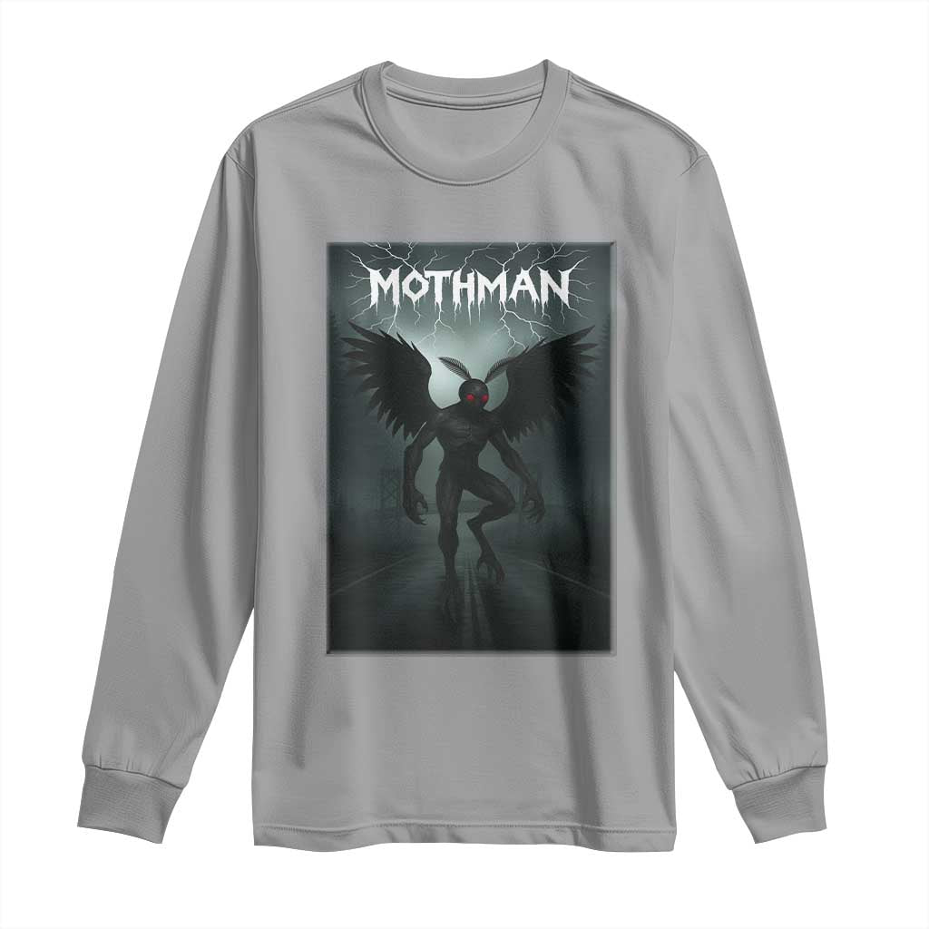 Mothman Long Sleeve Shirt Folklore Gothic Horror Cryptid Gift TS12 Sport Gray Print Your Wear