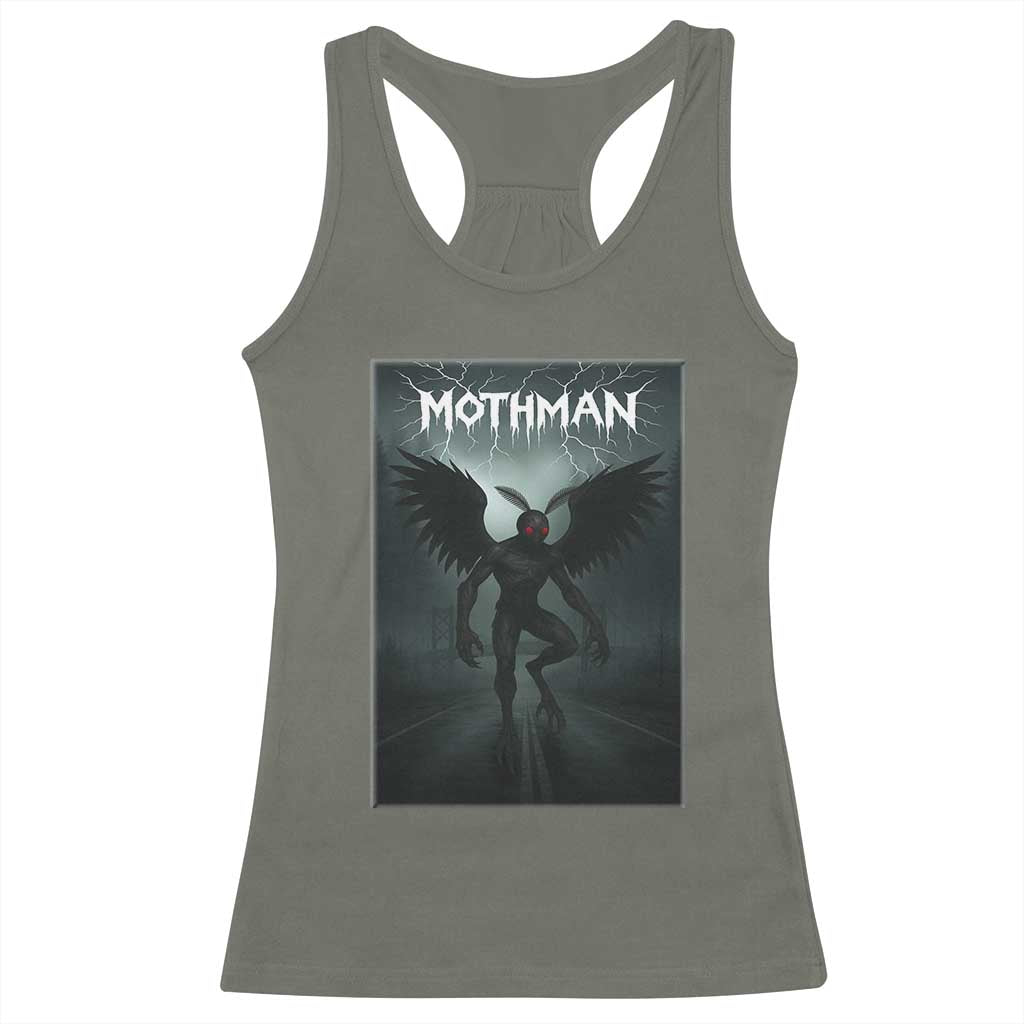 Mothman Racerback Tank Top Folklore Gothic Horror Cryptid Gift TS12 Military Green Print Your Wear