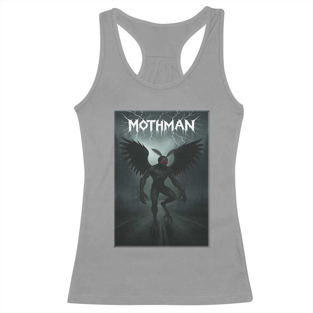 Mothman Racerback Tank Top Folklore Gothic Horror Cryptid Gift TS12 Sport Gray Print Your Wear