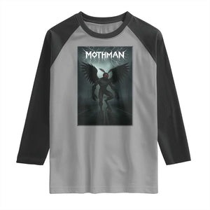 Mothman Raglan Shirt Folklore Gothic Horror Cryptid Gift TS12 Sport Gray Black Print Your Wear