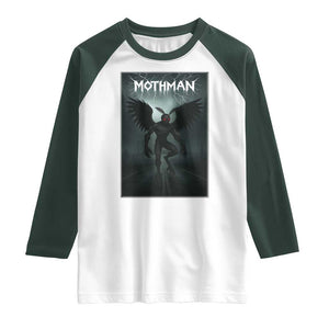 Mothman Raglan Shirt Folklore Gothic Horror Cryptid Gift TS12 White Dark Forest Green Print Your Wear