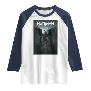 Mothman Raglan Shirt Folklore Gothic Horror Cryptid Gift TS12 White Navy Print Your Wear