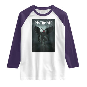 Mothman Raglan Shirt Folklore Gothic Horror Cryptid Gift TS12 White Purple Print Your Wear