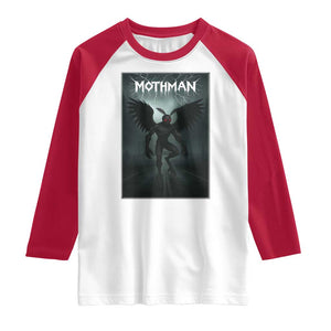 Mothman Raglan Shirt Folklore Gothic Horror Cryptid Gift TS12 White Red Print Your Wear