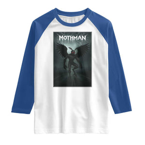 Mothman Raglan Shirt Folklore Gothic Horror Cryptid Gift TS12 White Royal Print Your Wear