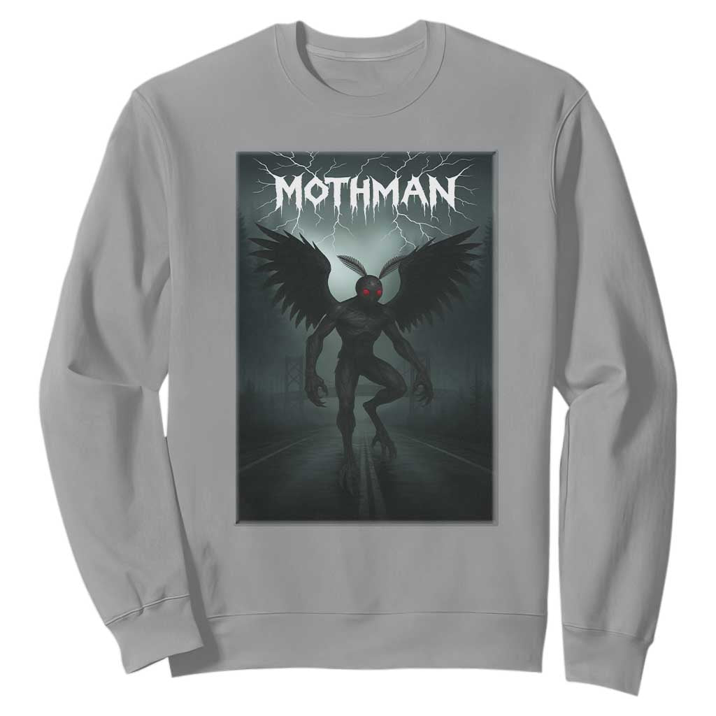 Mothman Sweatshirt Folklore Gothic Horror Cryptid Gift TS12 Sport Gray Print Your Wear