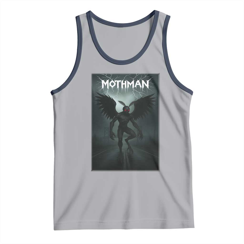 Mothman Tank Top Folklore Gothic Horror Cryptid Gift TS12 Athletic Heather Navy Print Your Wear