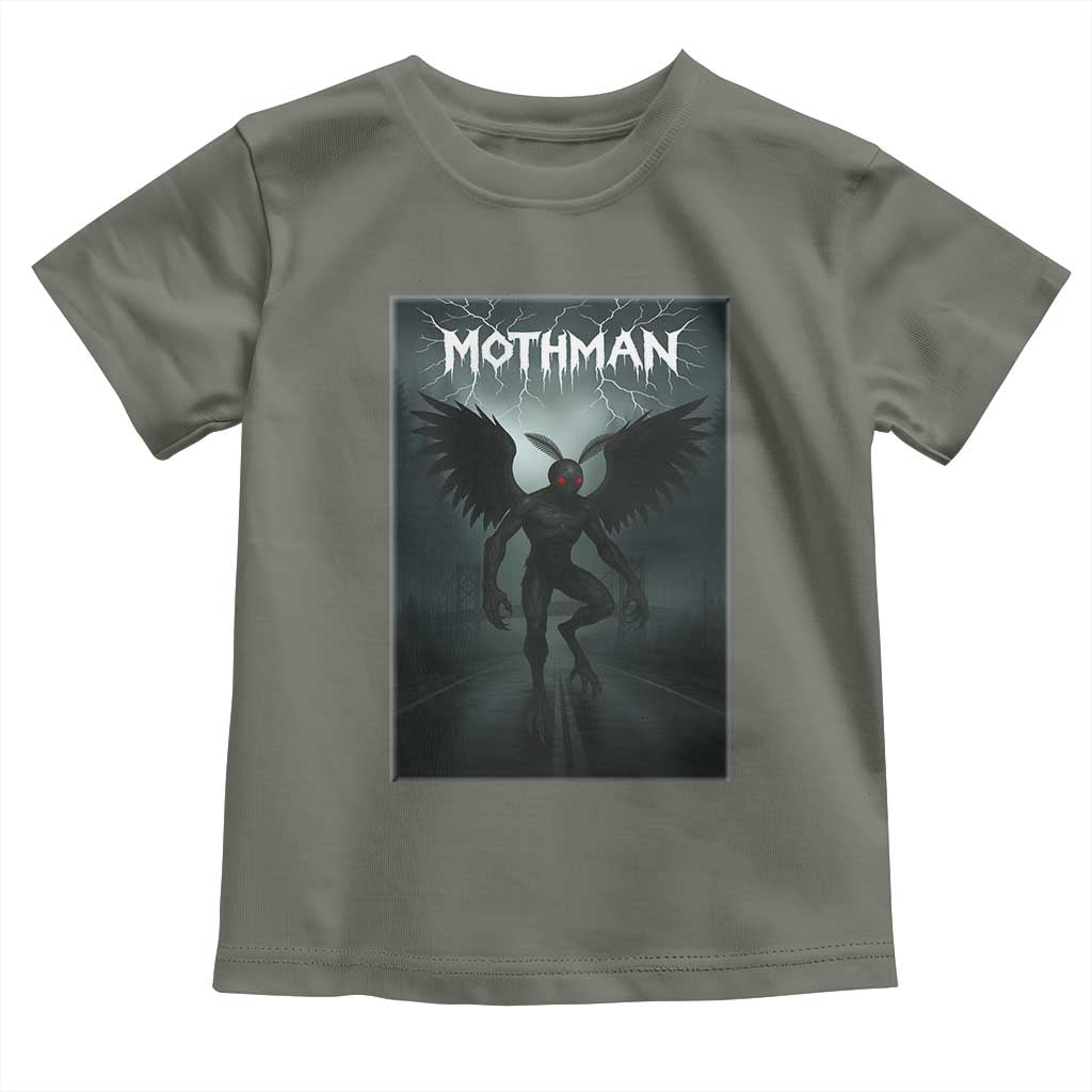 Mothman Toddler T Shirt Folklore Gothic Horror Cryptid Gift TS12 Military Green Print Your Wear