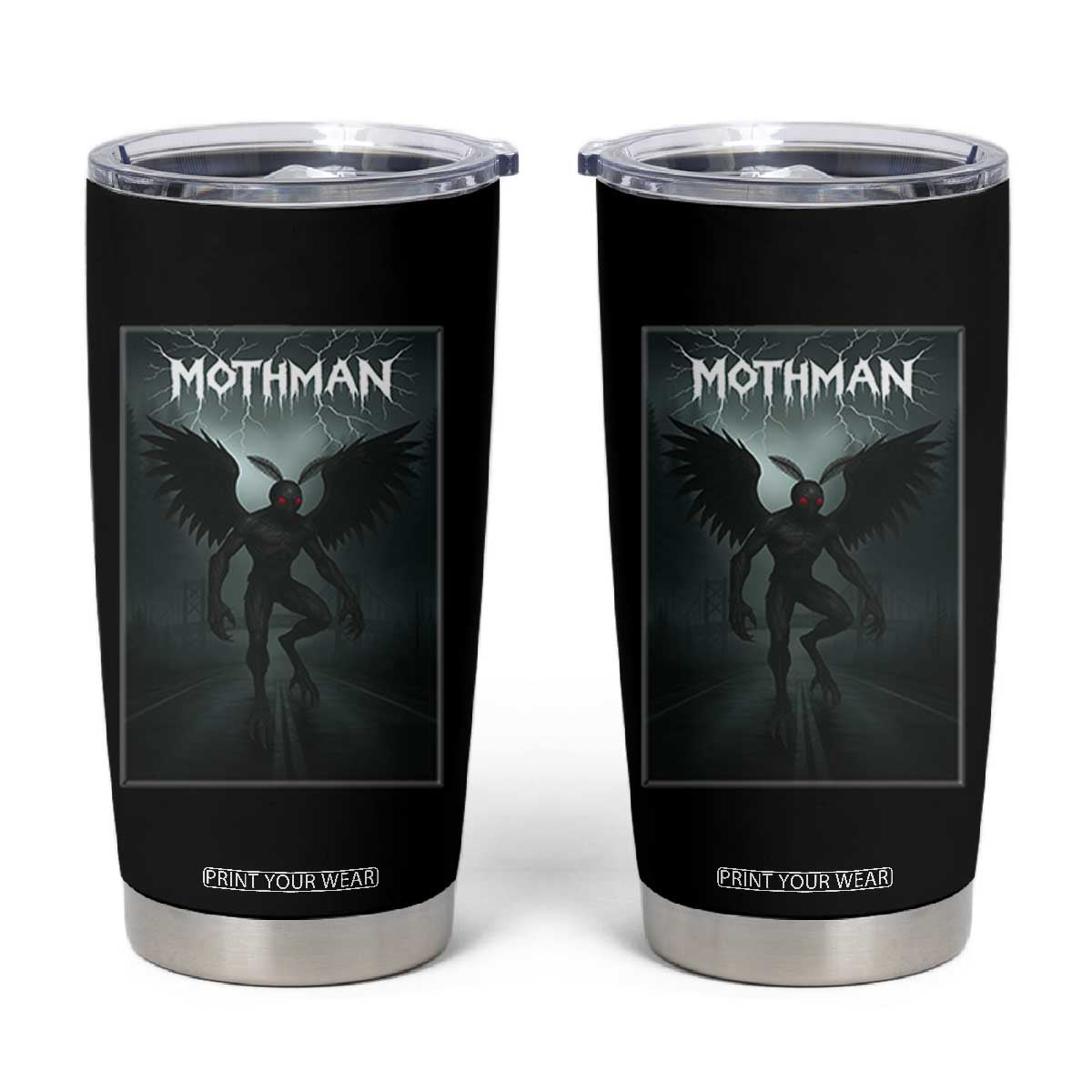 Mothman Tumbler Cup Folklore Gothic Horror Cryptid Gift TS12 Black Print Your Wear