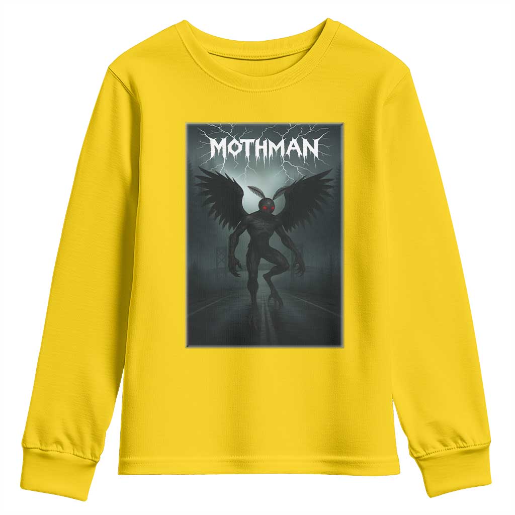 Mothman Youth Sweatshirt Folklore Gothic Horror Cryptid Gift TS12 Daisy Print Your Wear