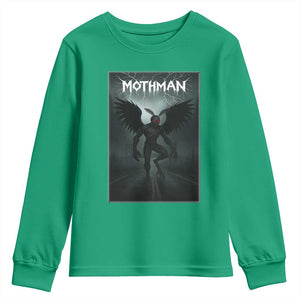 Mothman Youth Sweatshirt Folklore Gothic Horror Cryptid Gift TS12 Irish Green Print Your Wear