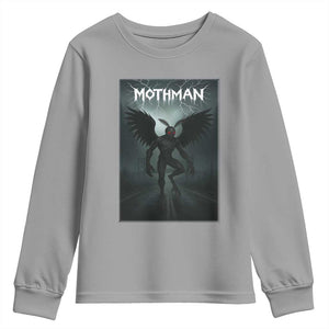 Mothman Youth Sweatshirt Folklore Gothic Horror Cryptid Gift TS12 Sport Gray Print Your Wear