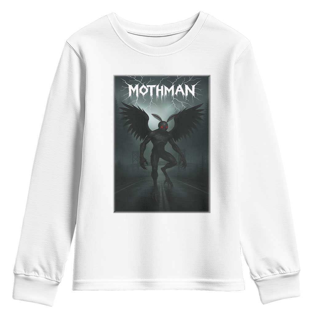Mothman Youth Sweatshirt Folklore Gothic Horror Cryptid Gift TS12 White Print Your Wear
