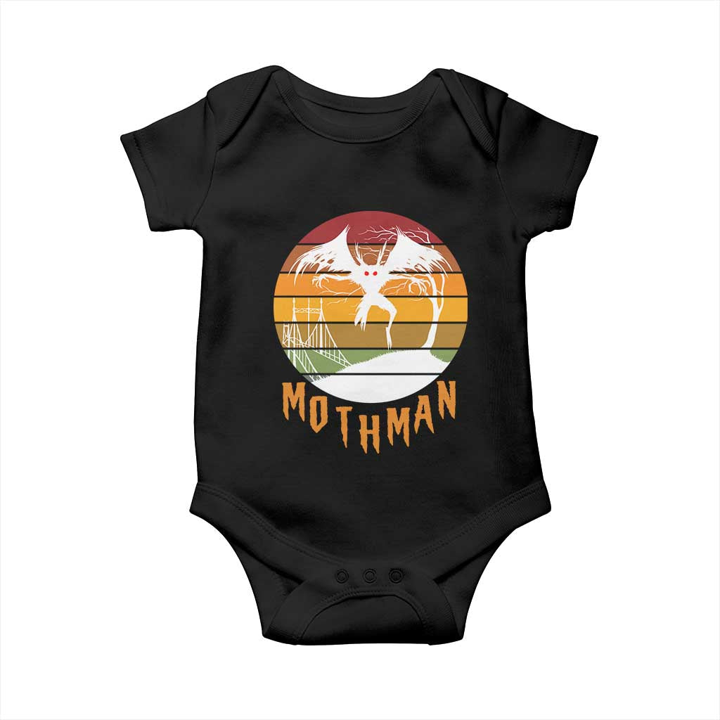 Mothman Baby Onesie Retro Vintage Cryptid Gothic Horror Gift TS12 Black Print Your Wear
