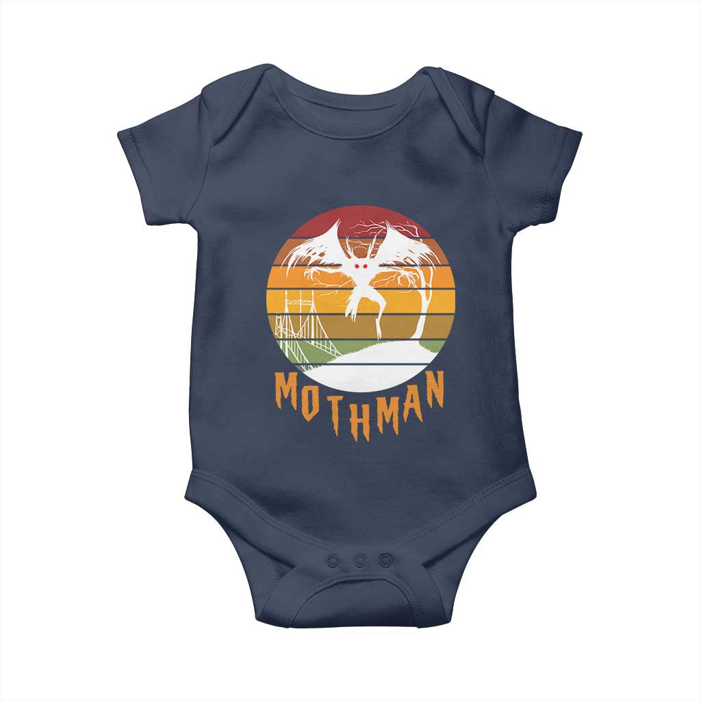 Mothman Baby Onesie Retro Vintage Cryptid Gothic Horror Gift TS12 Navy Print Your Wear