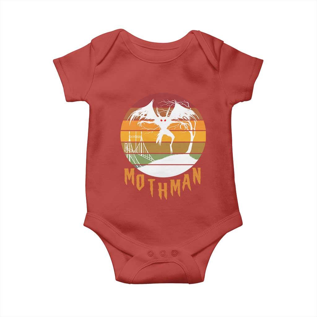 Mothman Baby Onesie Retro Vintage Cryptid Gothic Horror Gift TS12 Red Print Your Wear