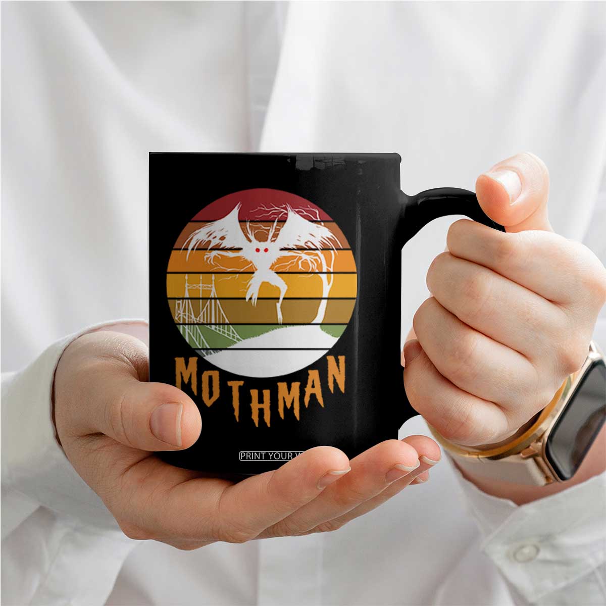 Mothman Coffee Mug Retro Vintage Cryptid Gothic Horror Gift TS12 Print Your Wear