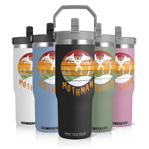 Mothman Flip Straw Tumbler Retro Vintage Cryptid Gothic Horror Gift TS12 Print Your Wear