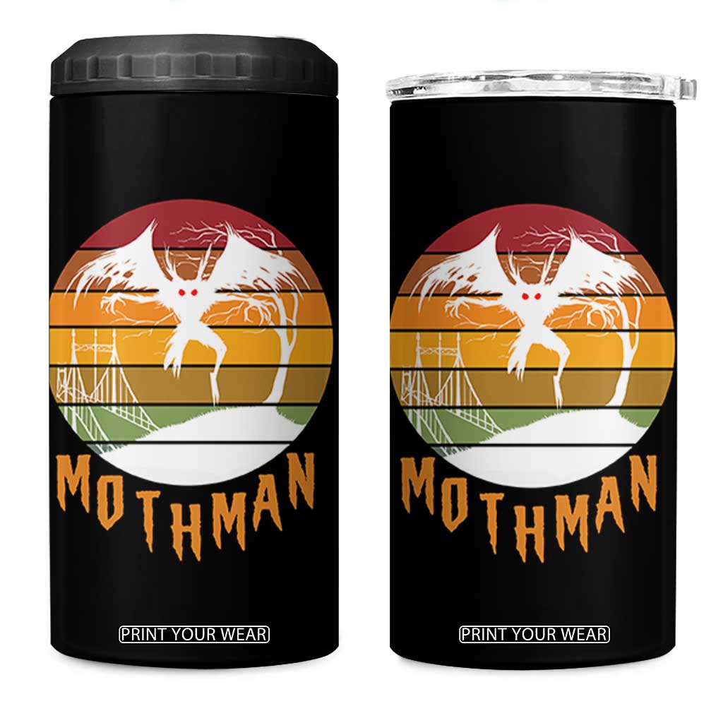 Mothman 4 in 1 Can Cooler Tumbler Retro Vintage Cryptid Gothic Horror Gift TS12 One Size: 16 oz Black Print Your Wear