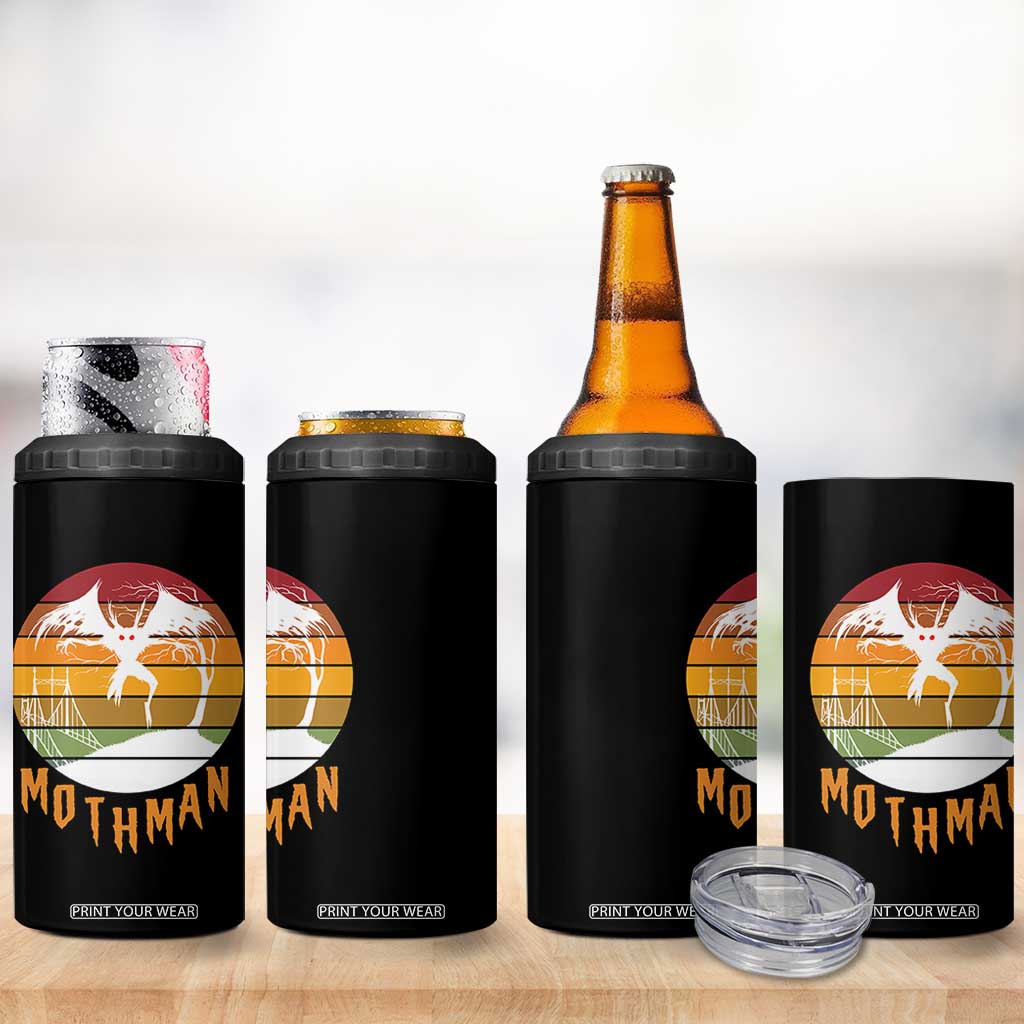 Mothman 4 in 1 Can Cooler Tumbler Retro Vintage Cryptid Gothic Horror Gift TS12 Print Your Wear