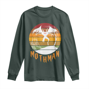 Mothman Long Sleeve Shirt Retro Vintage Cryptid Gothic Horror Gift TS12 Dark Forest Green Print Your Wear
