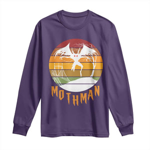 Mothman Long Sleeve Shirt Retro Vintage Cryptid Gothic Horror Gift TS12 Purple Print Your Wear