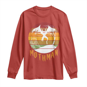Mothman Long Sleeve Shirt Retro Vintage Cryptid Gothic Horror Gift TS12 Red Print Your Wear
