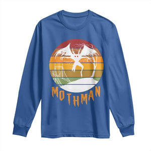 Mothman Long Sleeve Shirt Retro Vintage Cryptid Gothic Horror Gift TS12 Royal Blue Print Your Wear