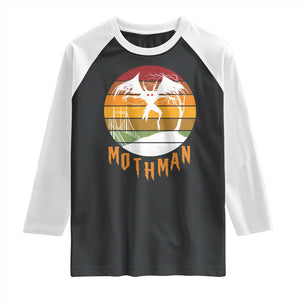 Mothman Raglan Shirt Retro Vintage Cryptid Gothic Horror Gift TS12 Black White Print Your Wear