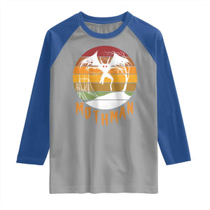 Mothman Raglan Shirt Retro Vintage Cryptid Gothic Horror Gift TS12 Sport Gray Royal Print Your Wear