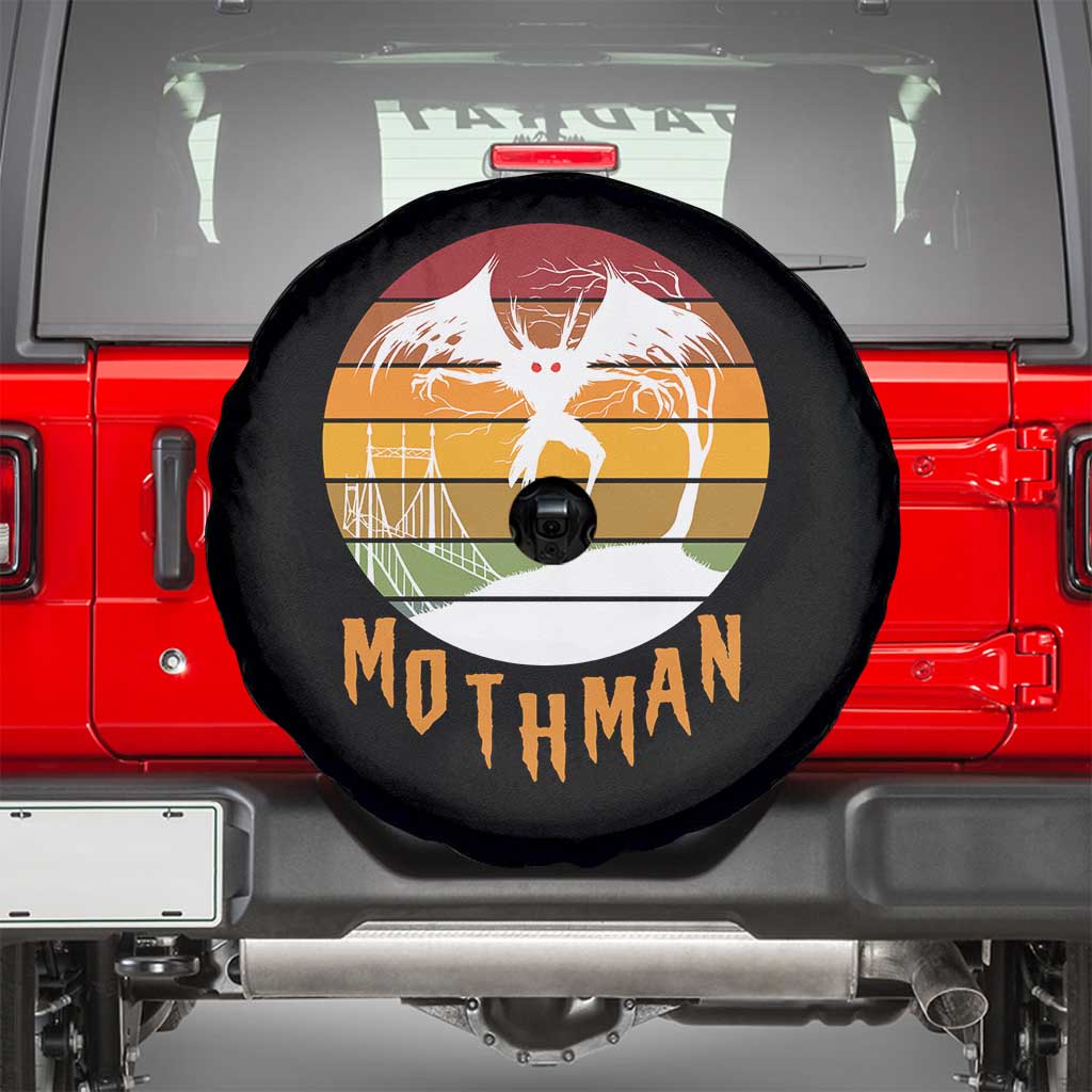 Mothman Spare Tire Cover Retro Vintage Cryptid Gothic Horror Gift TS12 Black Print Your Wear