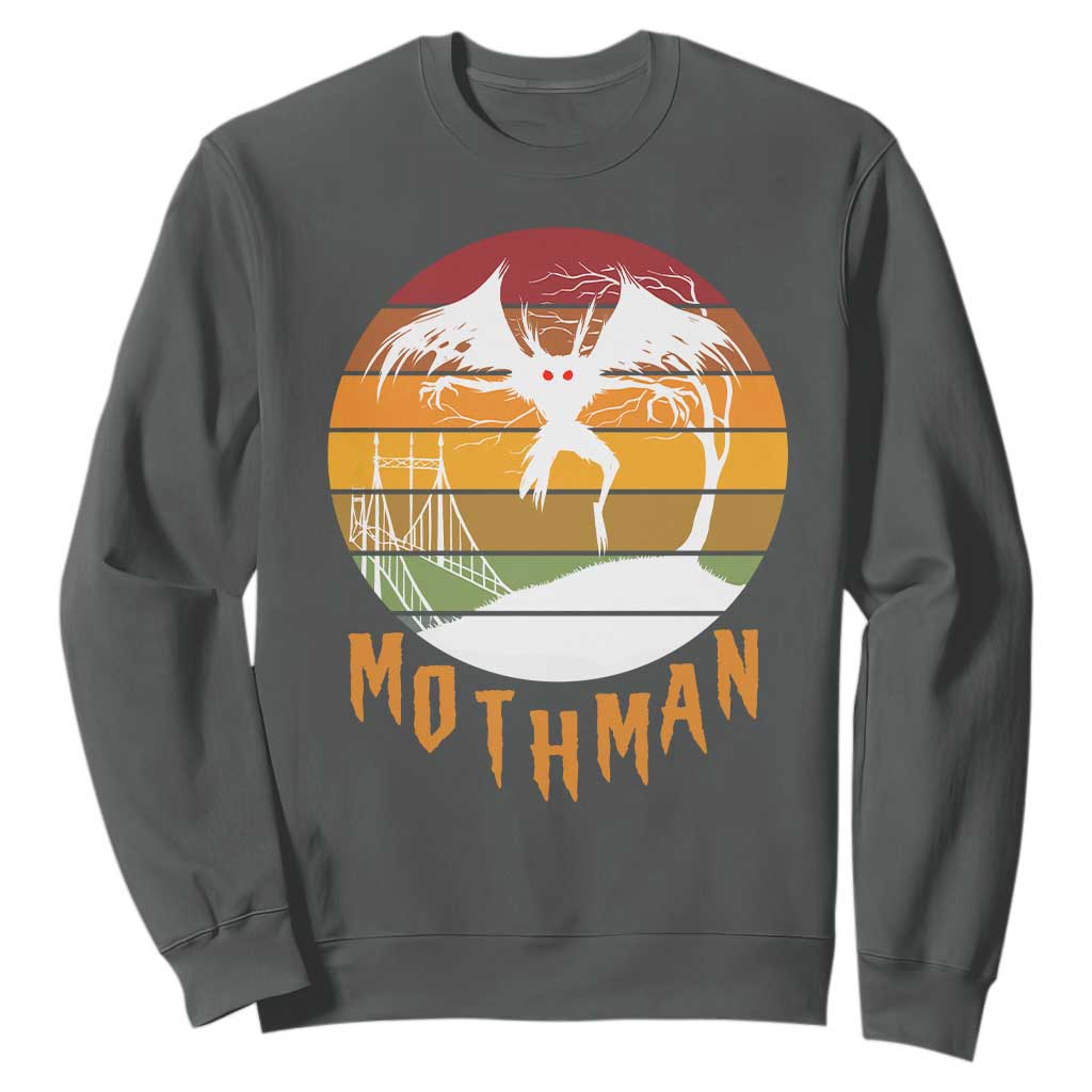 Mothman Sweatshirt Retro Vintage Cryptid Gothic Horror Gift TS12 Dark Heather Print Your Wear