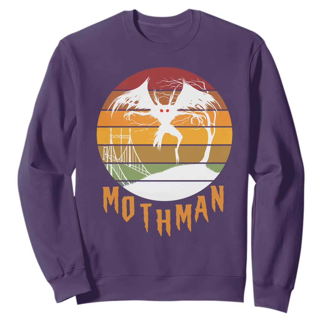 Mothman Sweatshirt Retro Vintage Cryptid Gothic Horror Gift TS12 Purple Print Your Wear