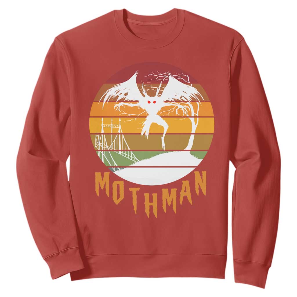 Mothman Sweatshirt Retro Vintage Cryptid Gothic Horror Gift TS12 Red Print Your Wear