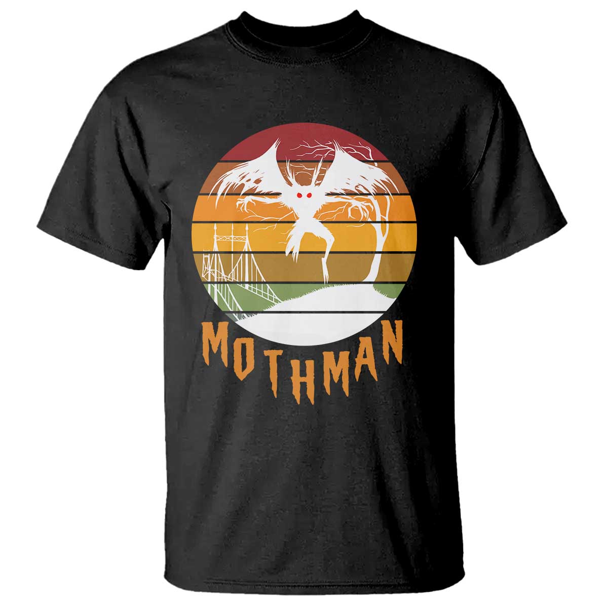 Mothman T Shirt Retro Vintage Cryptid Gothic Horror Gift TS12 Black Print Your Wear