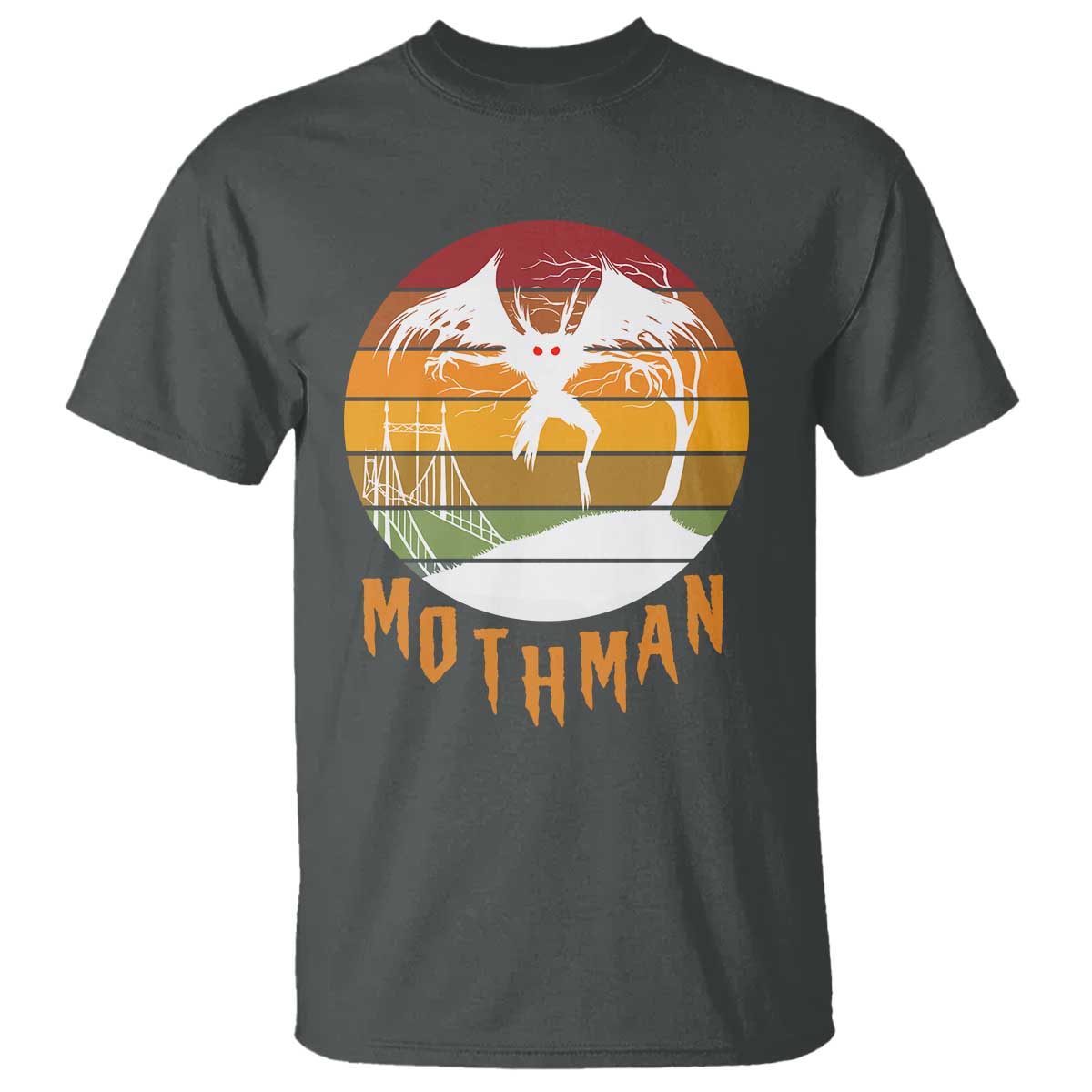 Mothman T Shirt Retro Vintage Cryptid Gothic Horror Gift TS12 Dark Heather Print Your Wear