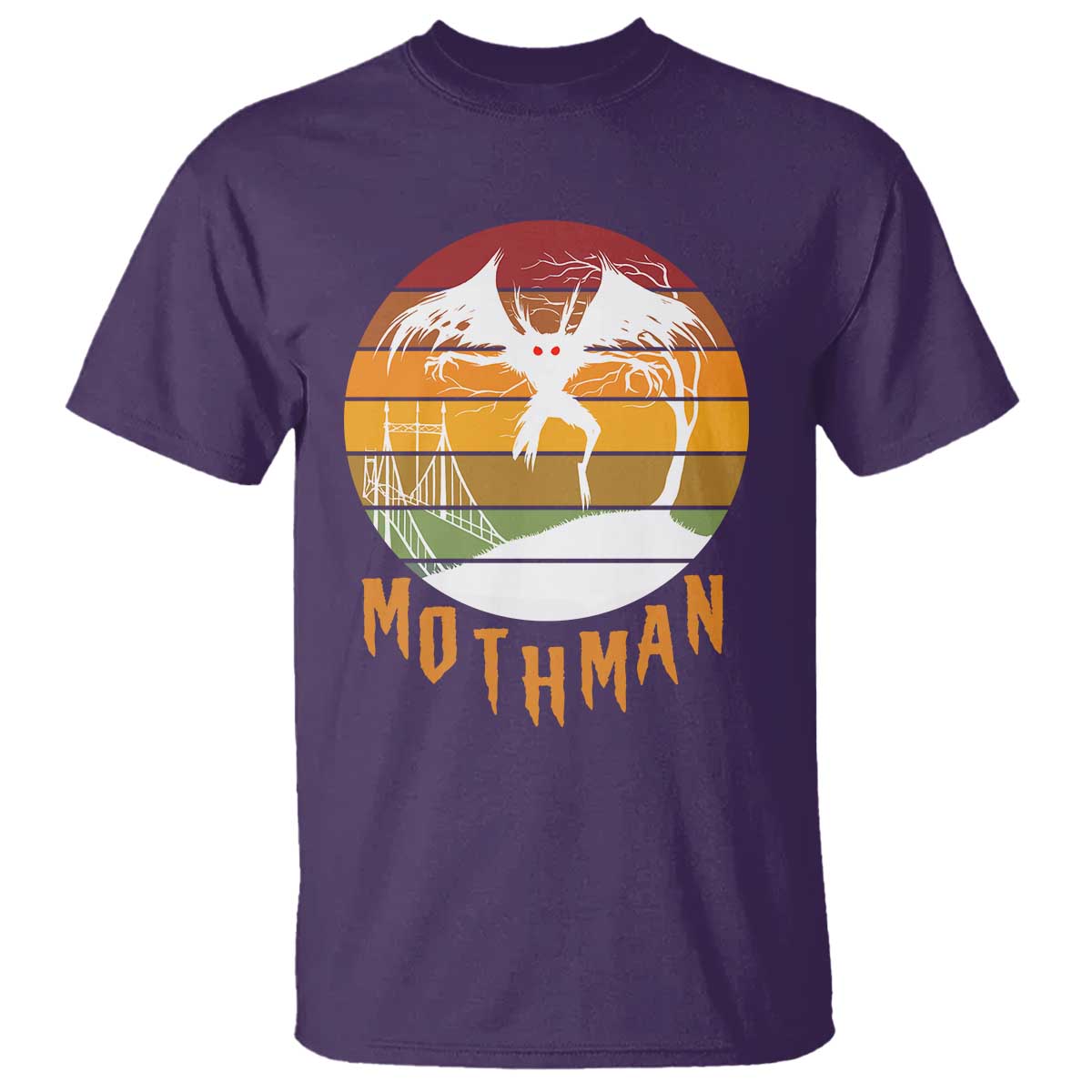 Mothman T Shirt Retro Vintage Cryptid Gothic Horror Gift TS12 Purple Print Your Wear