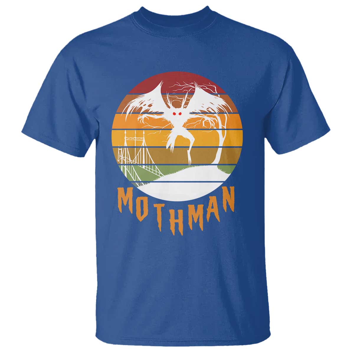 Mothman T Shirt Retro Vintage Cryptid Gothic Horror Gift TS12 Royal Blue Print Your Wear