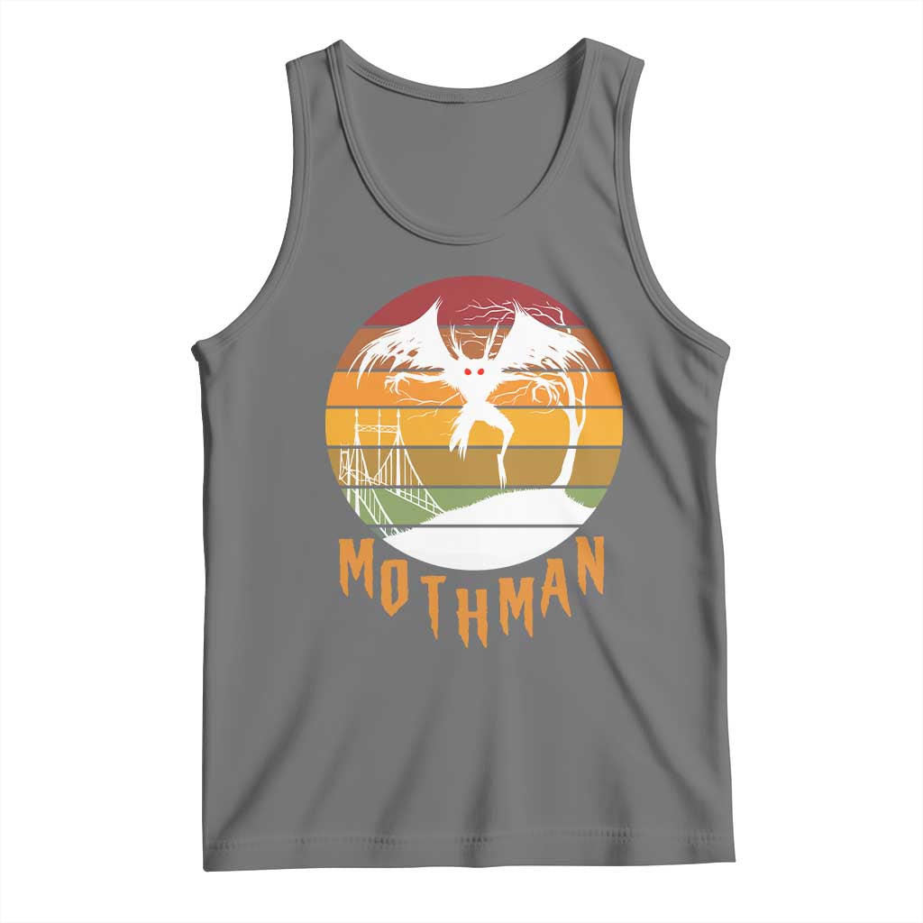 Mothman Tank Top Retro Vintage Cryptid Gothic Horror Gift TS12 Black Heather Print Your Wear