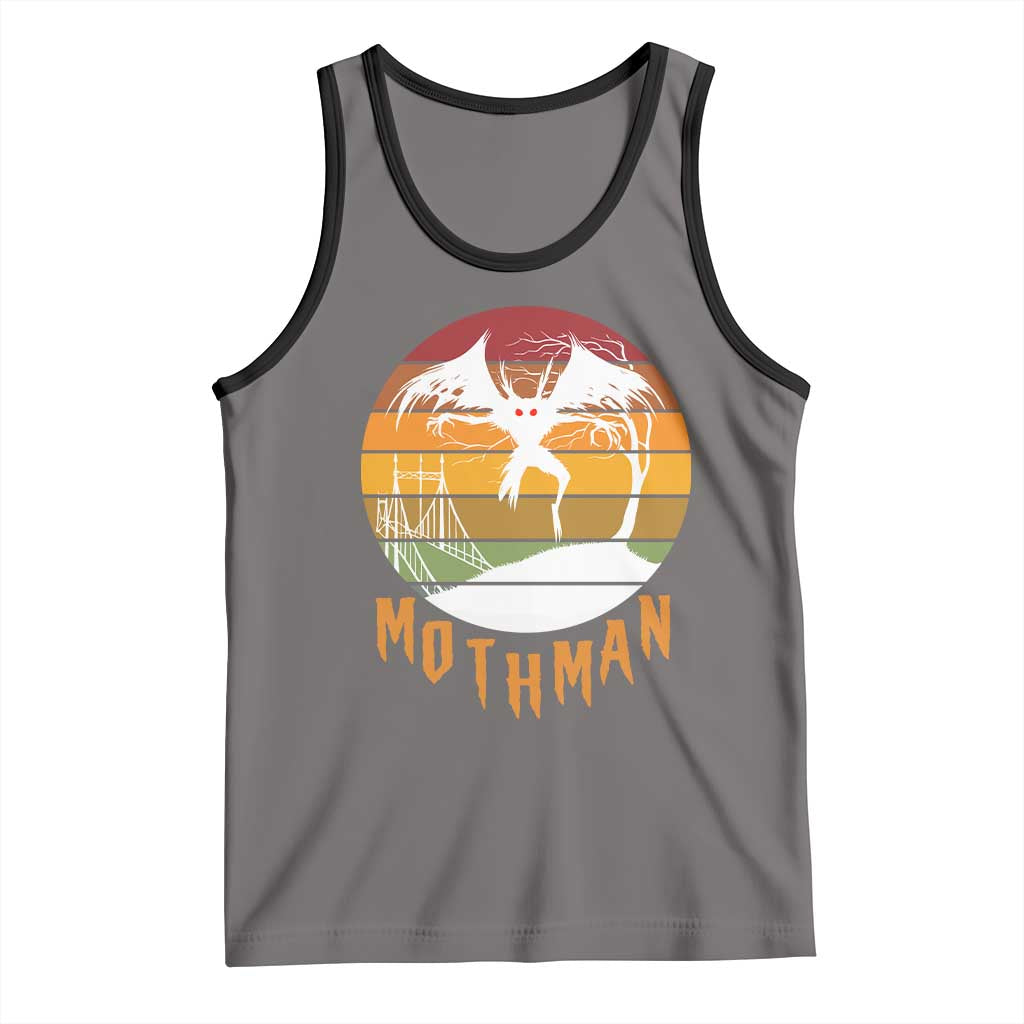 Mothman Tank Top Retro Vintage Cryptid Gothic Horror Gift TS12 Deep Heather Black Print Your Wear