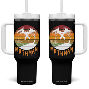 Mothman Tumbler With Handle Retro Vintage Cryptid Gothic Horror Gift TS12 One Size: 40 oz Black Print Your Wear