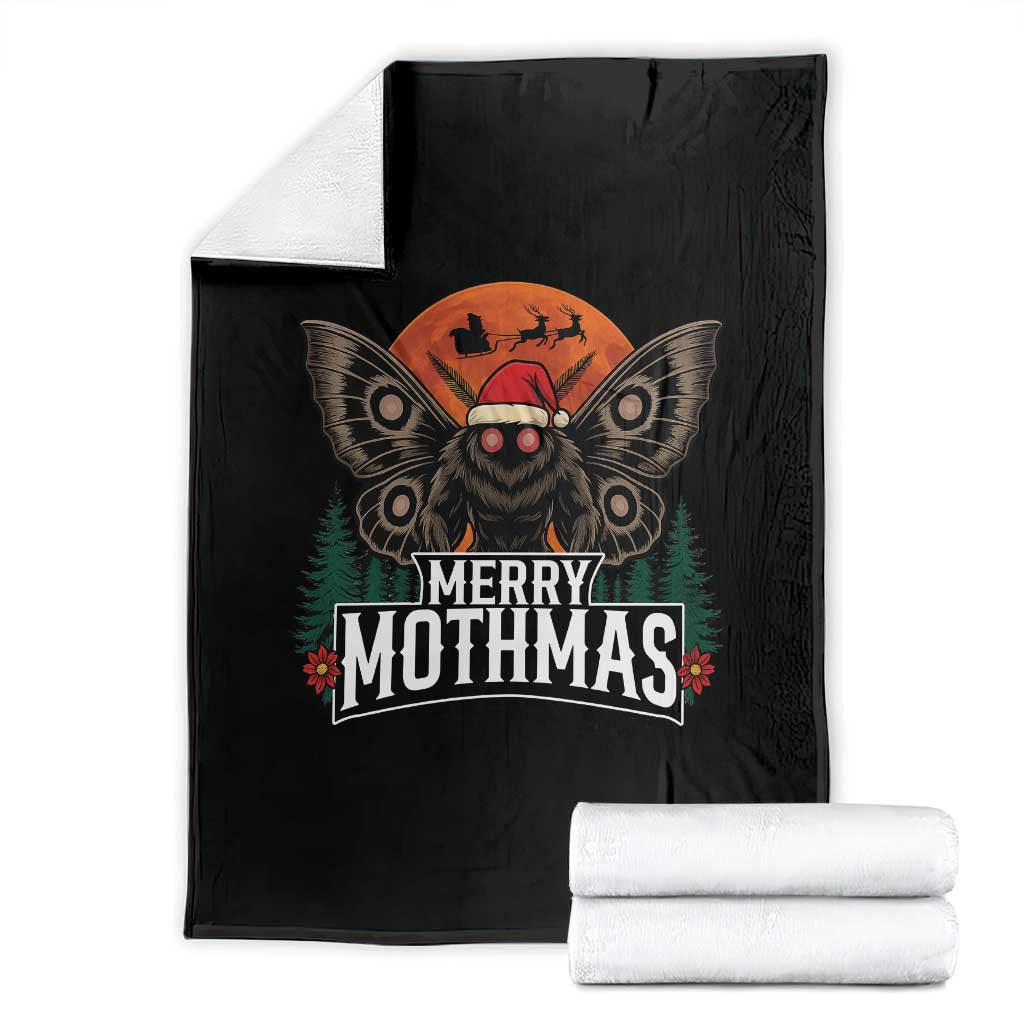 Mothman Throw Blanket Holiday Humor Merry Mothmas Cryptid Gift TS12 Black Print Your Wear