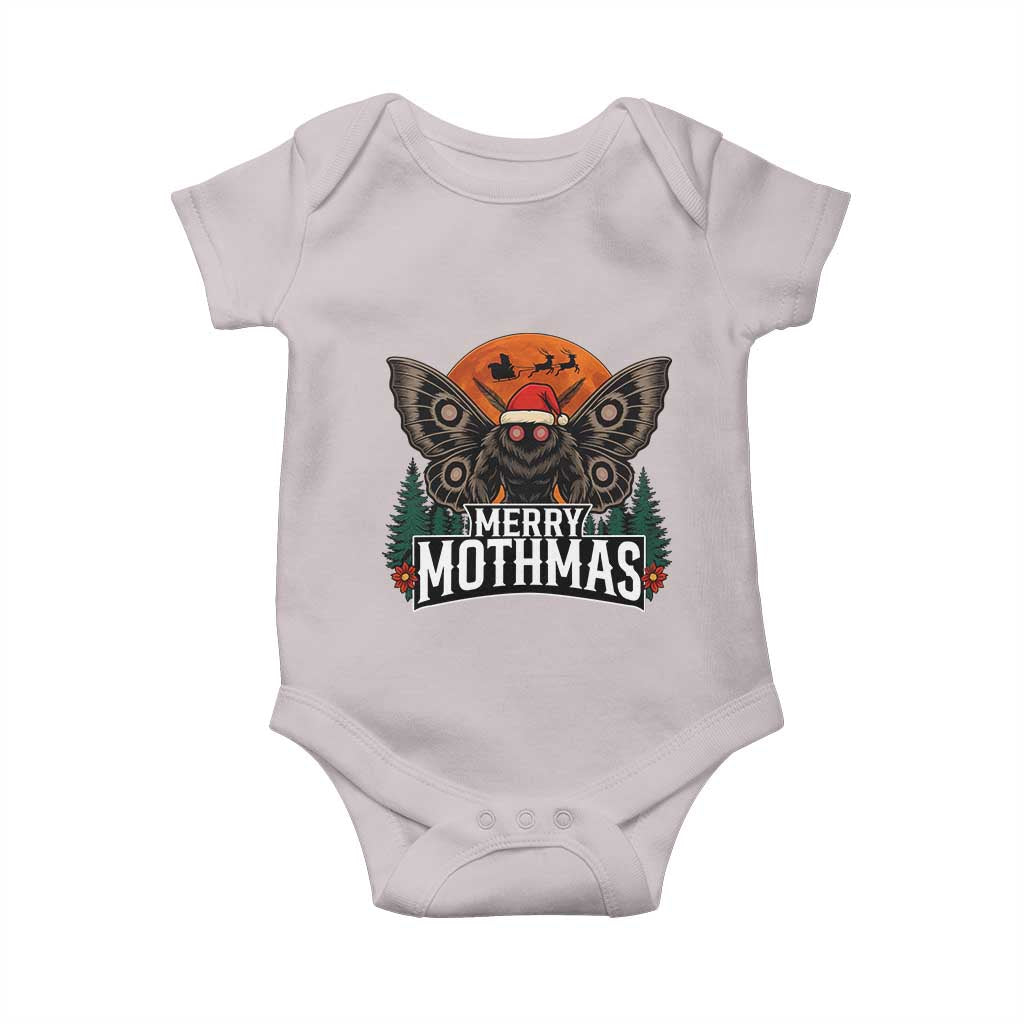 Mothman Baby Onesie Holiday Humor Merry Mothmas Cryptid Gift TS12 Ice Gray Print Your Wear