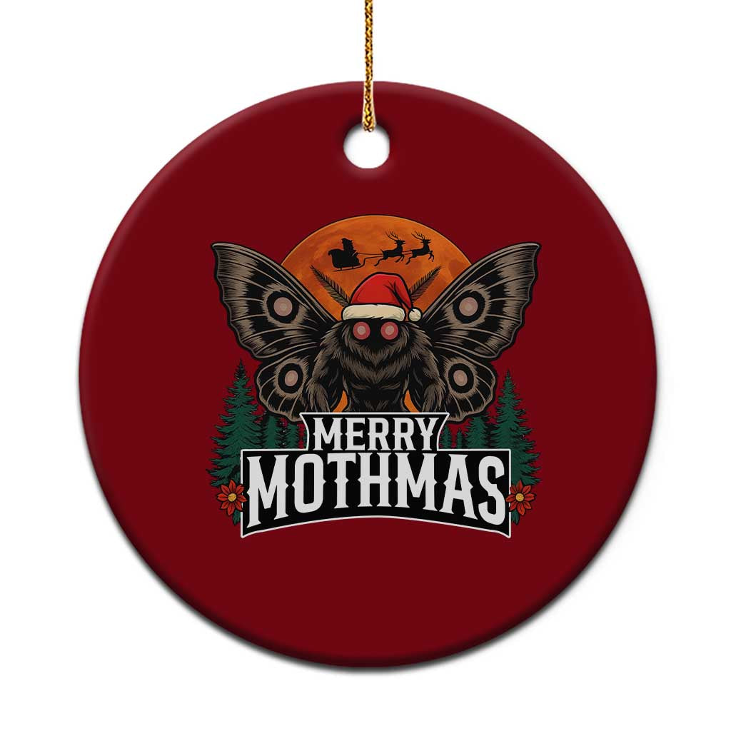 Mothman Ceramic Ornament Holiday Humor Merry Mothmas Cryptid Gift TS12 1pc Red Print Your Wear