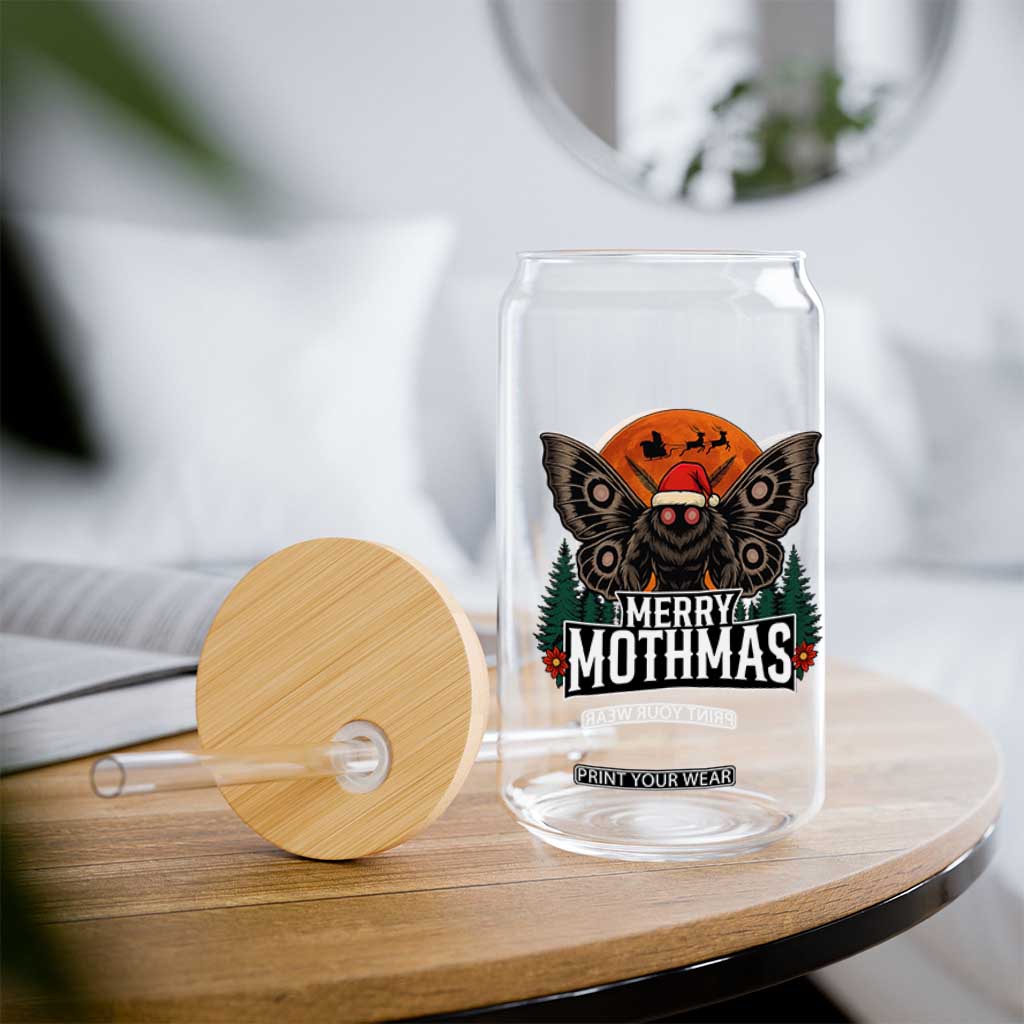 Mothman Glass Can Holiday Humor Merry Mothmas Cryptid Gift TS12 Print Your Wear