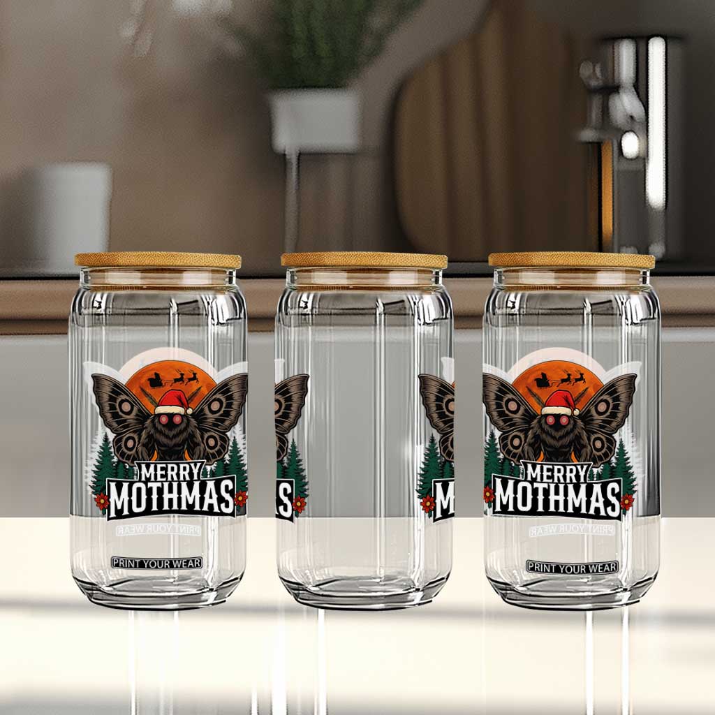 Mothman Glass Can Holiday Humor Merry Mothmas Cryptid Gift TS12 Print Your Wear
