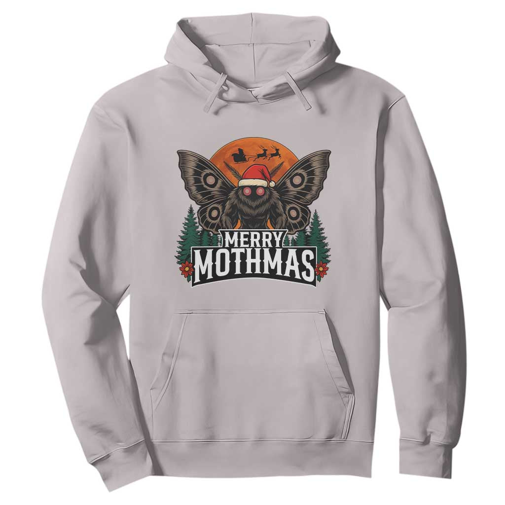 Mothman Hoodie Holiday Humor Merry Mothmas Cryptid Gift TS12 Ice Gray Print Your Wear