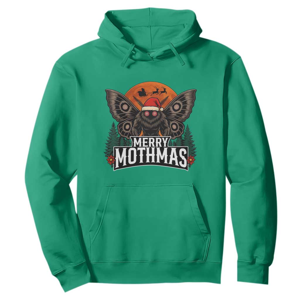 Mothman Hoodie Holiday Humor Merry Mothmas Cryptid Gift TS12 Irish Green Print Your Wear