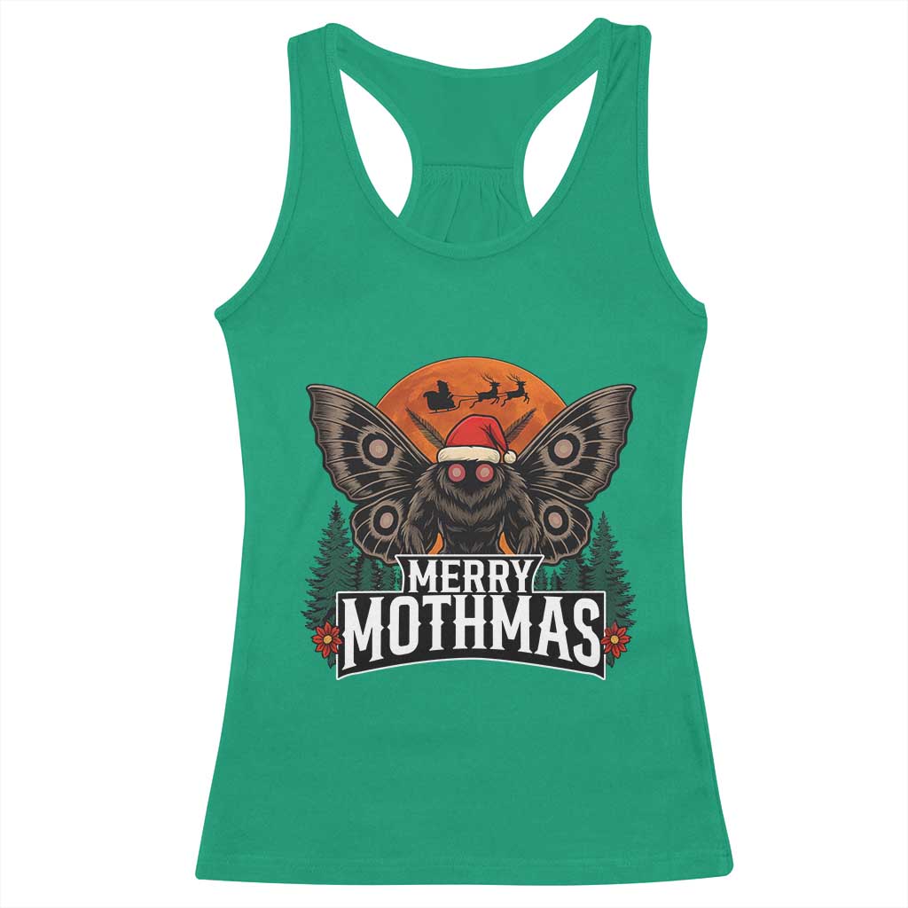 Mothman Racerback Tank Top Holiday Humor Merry Mothmas Cryptid Gift TS12 Irish Green Print Your Wear