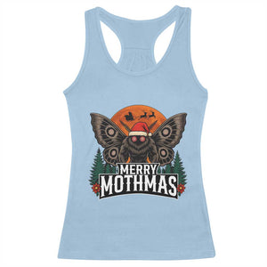 Mothman Racerback Tank Top Holiday Humor Merry Mothmas Cryptid Gift TS12 Light Blue Print Your Wear